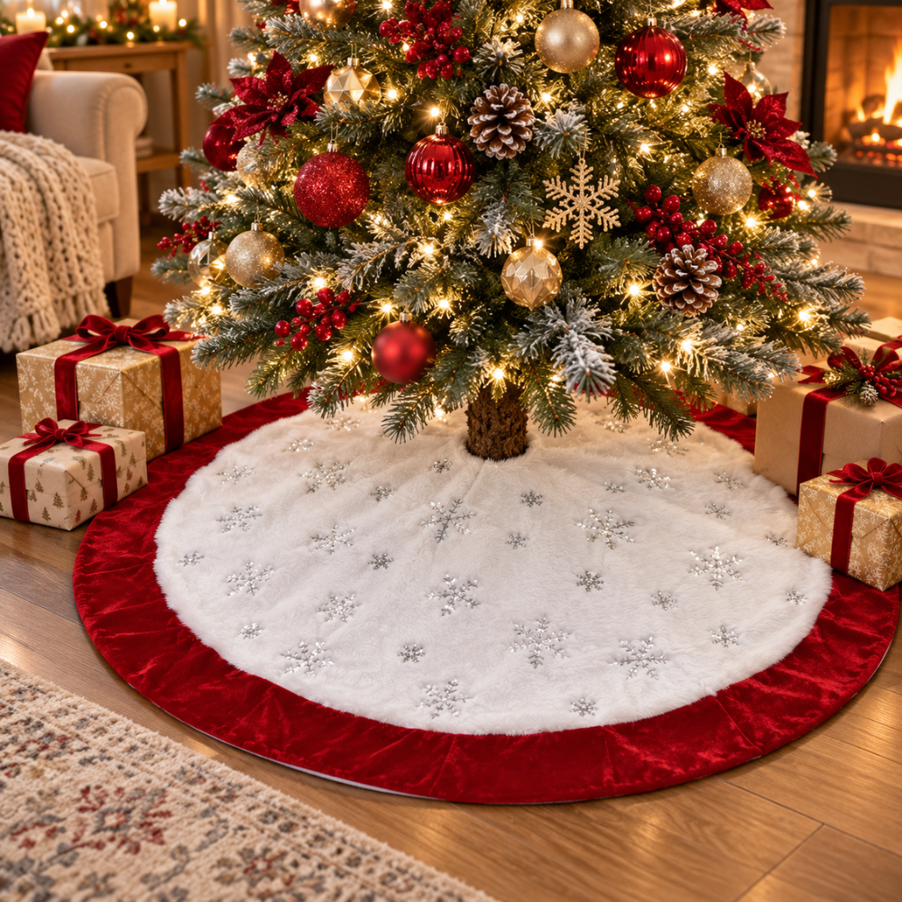 Piso de Árbol Navideño White Christmas Peluche