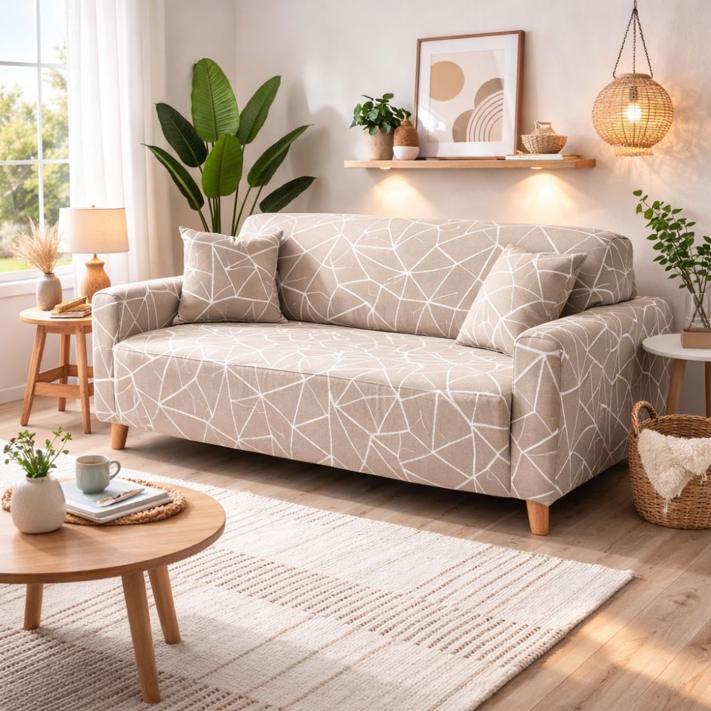 Funda de mueble 3-2-1 con 6 fundas de cojines Diseño Modern Lines