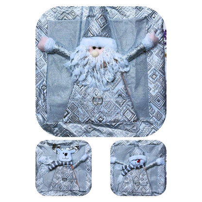 Funda de cojín Set 3 piezas navideño sofisticado Silver