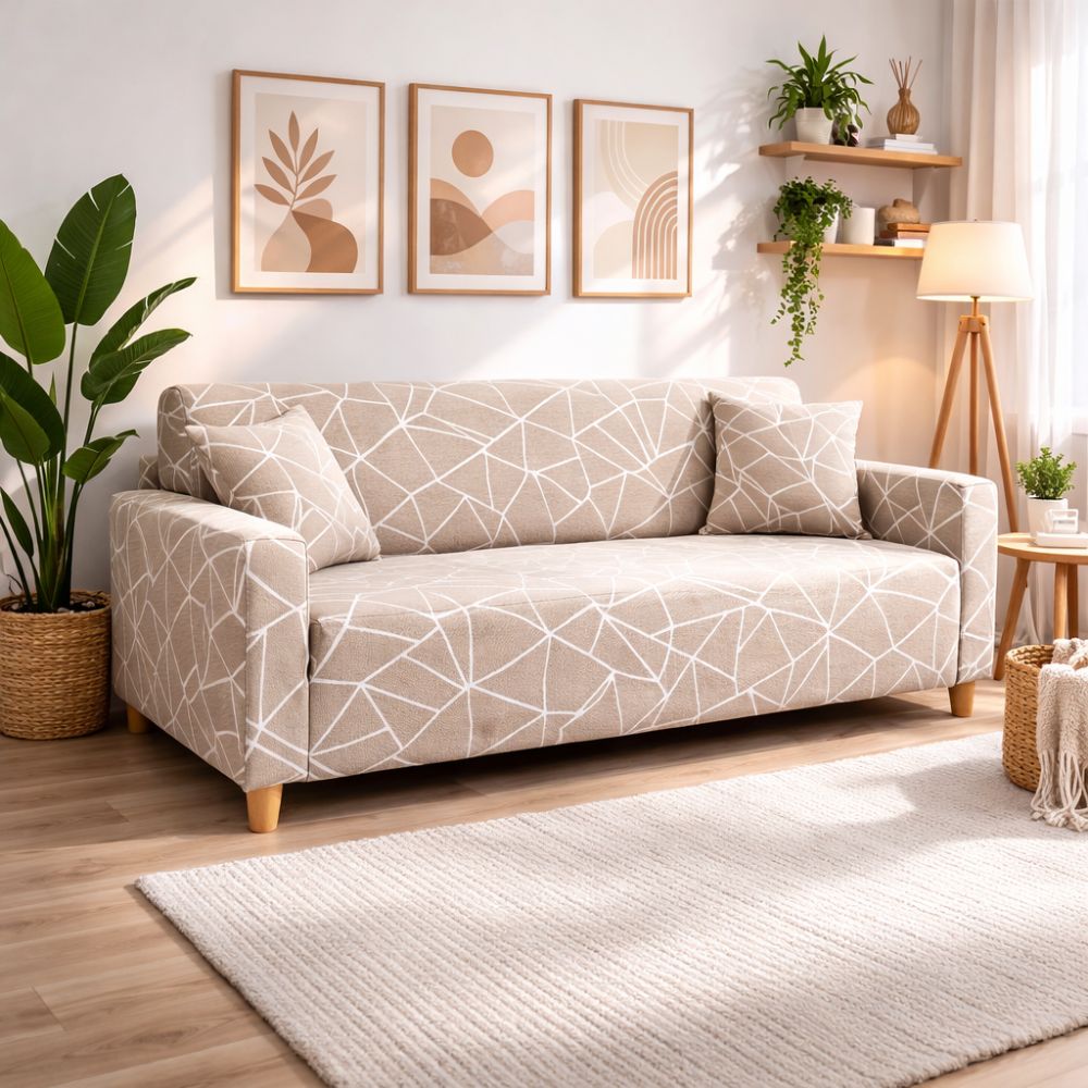 Funda de mueble 3-2-1 con 6 fundas de cojines Diseño Modern Lines