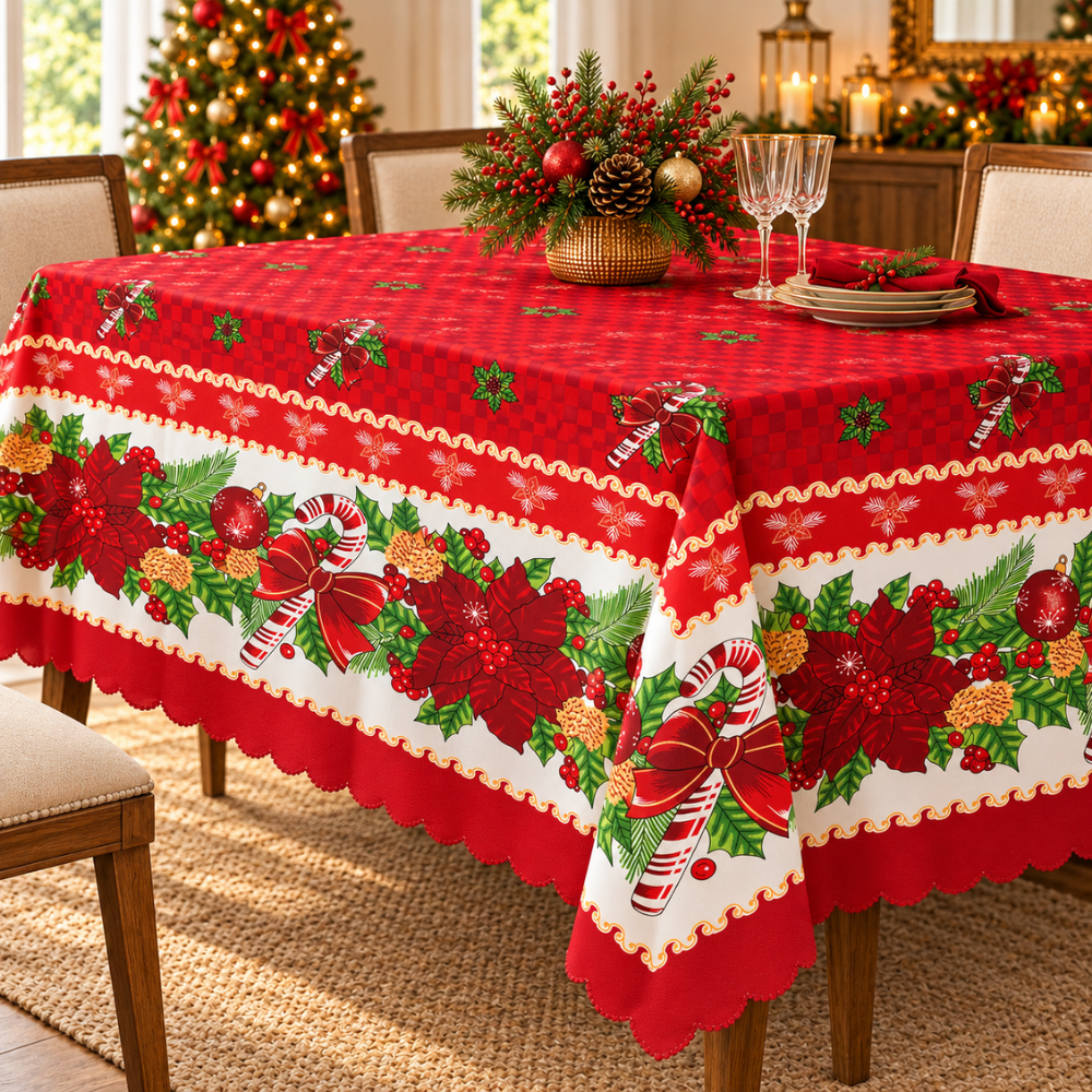 Mantel Navideño Festiva Light Tela Ligera