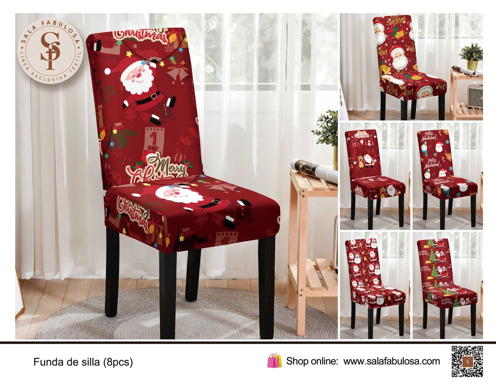 Funda de sillas de navidad 6pzs