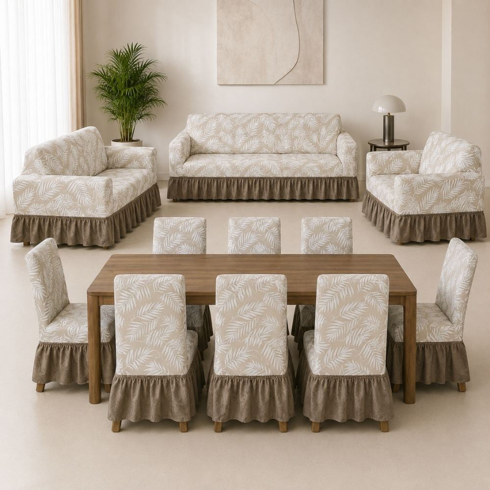 Pack Mueble 3-2-1 + 8 fundas de sillas catiónico Palma