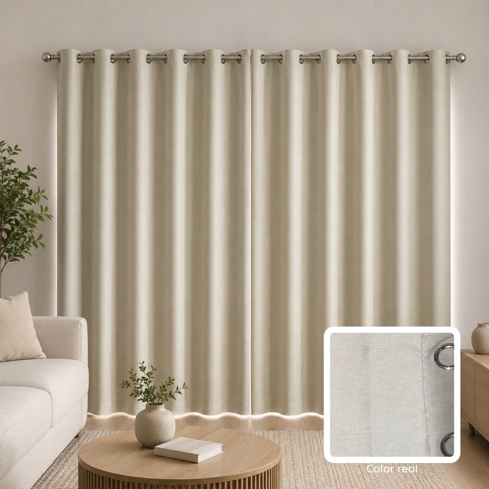 Cortina Blackout Tapasol 3x2.30 m – 2 Paños con Argollas