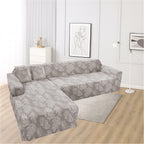 Funda de mueble modular 2 pzs Terciopelo Labrado con 6 fundas de cojines