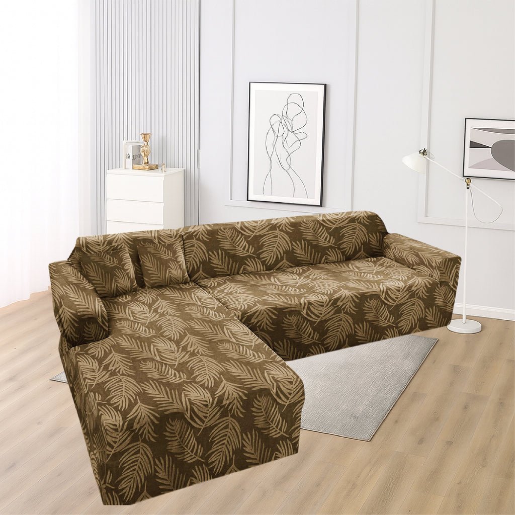 Funda de mueble modular 2 pzs Terciopelo Labrado con 6 fundas de cojines