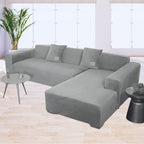 Funda de mueble modular 2 pzs Terciopelo Liso con 2 fundas de cojines