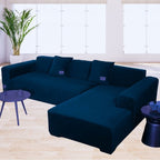 Funda de mueble modular 2 pzs Terciopelo Liso con 2 fundas de cojines