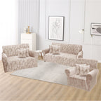 Funda de mueble terciopelo labrado 3-2-1 con 6 fundas de cojines