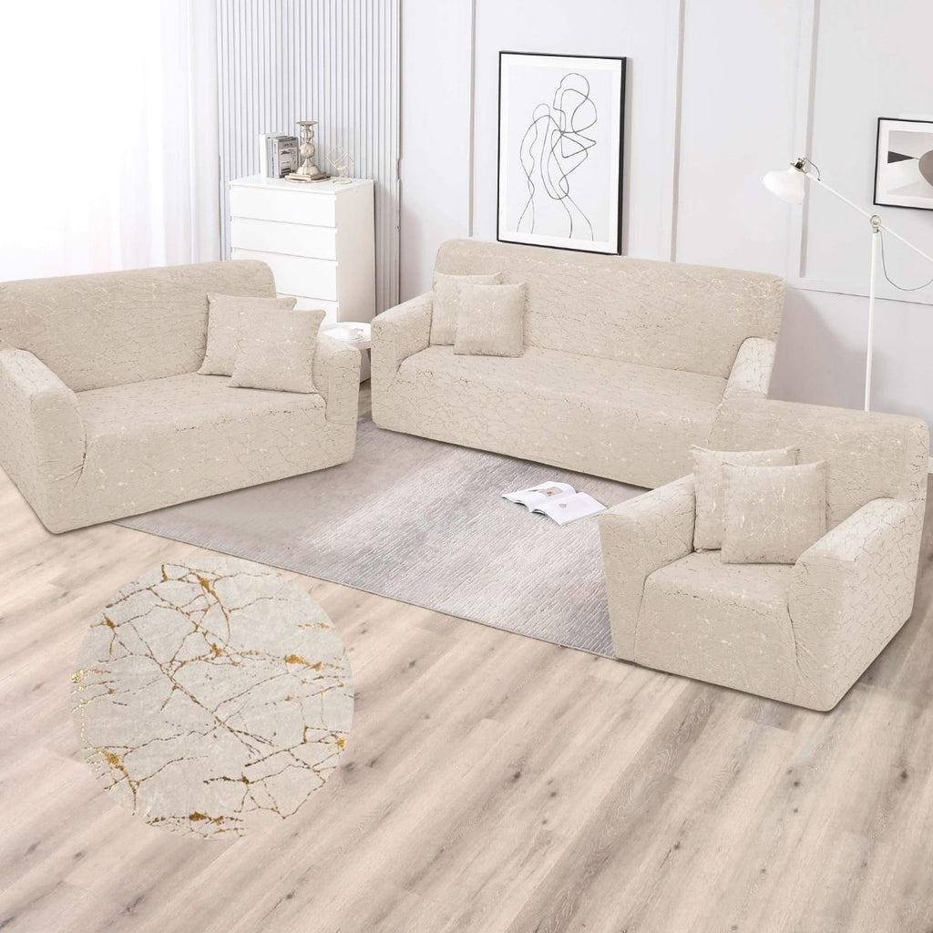 Funda de mueble 3-2-1 Terciopelo Golden Line con 6 fundas de cojines