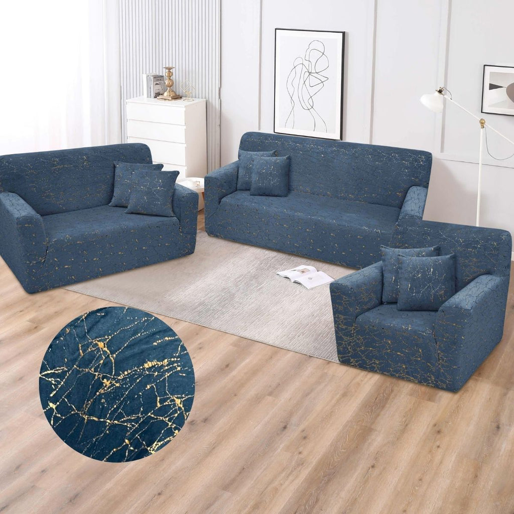 Funda de mueble 3-2-1 Terciopelo Golden Line con 6 fundas de cojines