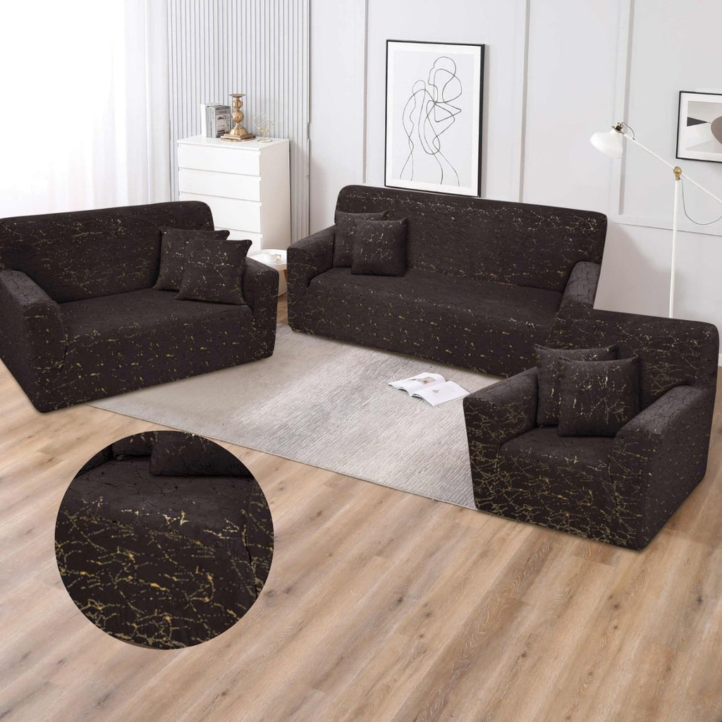 Funda de mueble 3-2-1 Terciopelo Golden Line con 6 fundas de cojines