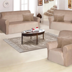 Funda de mueble 3-2-1 en terciopelo liso con 6 fundas de cojines