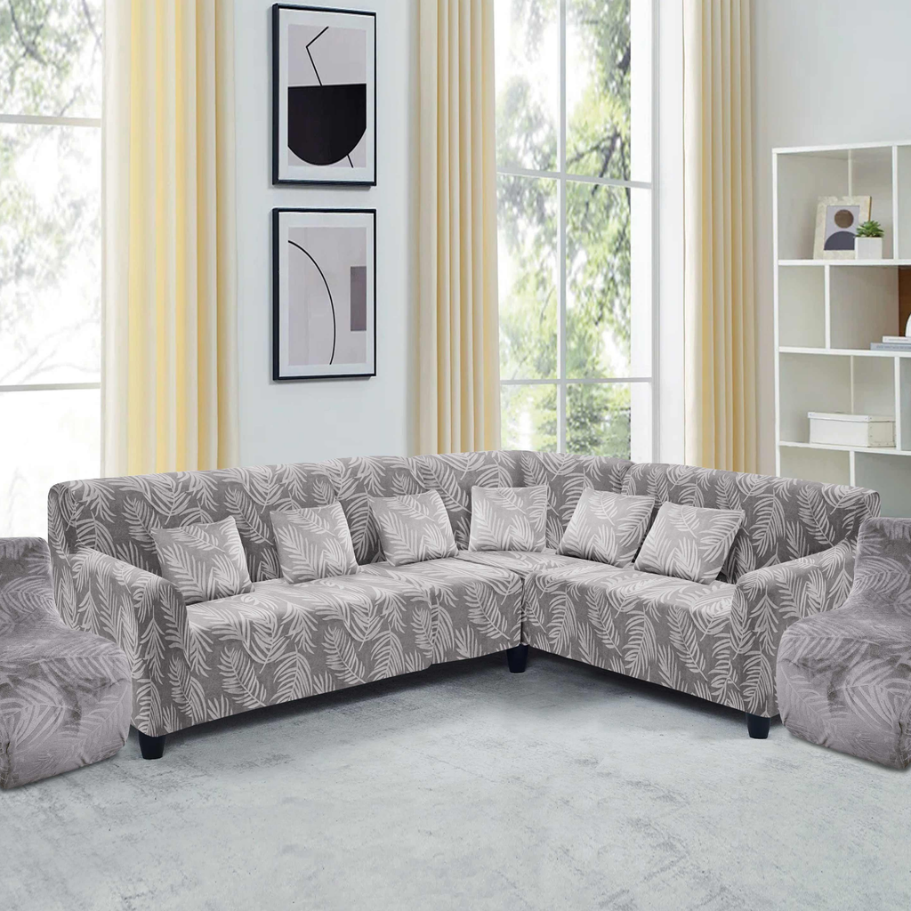 Funda de mueble modular 6 pzs Terciopelo Labrado con 6 fundas de cojines