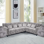 Funda de mueble modular 6 pzs Terciopelo Labrado con 6 fundas de cojines