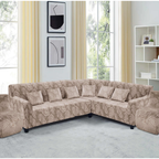 Funda de mueble modular 6 pzs Terciopelo Labrado con 6 fundas de cojines