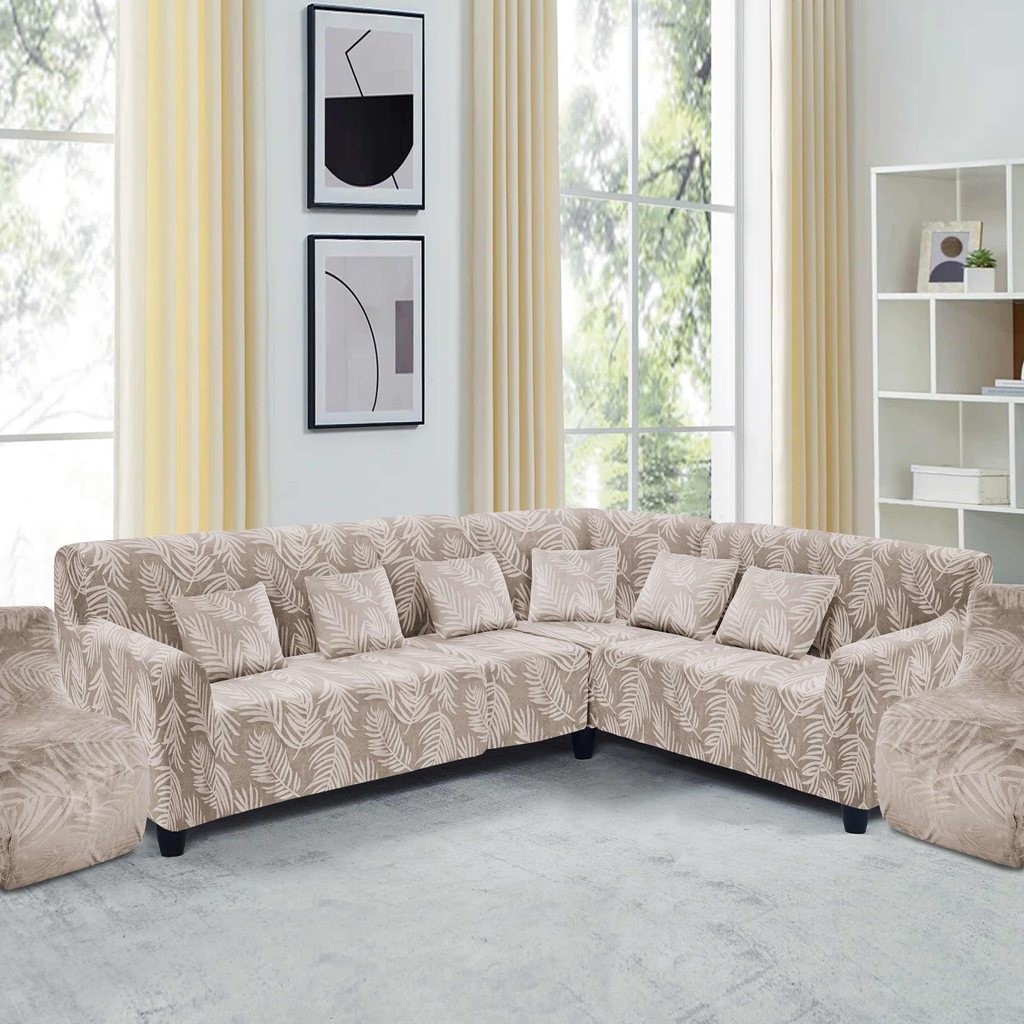 Funda de mueble modular 6 pzs Terciopelo Labrado con 6 fundas de cojines