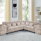 Funda de mueble modular 6 pzs Terciopelo Labrado con 6 fundas de cojines