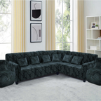 Funda de mueble modular 6 pzs Terciopelo Labrado con 6 fundas de cojines