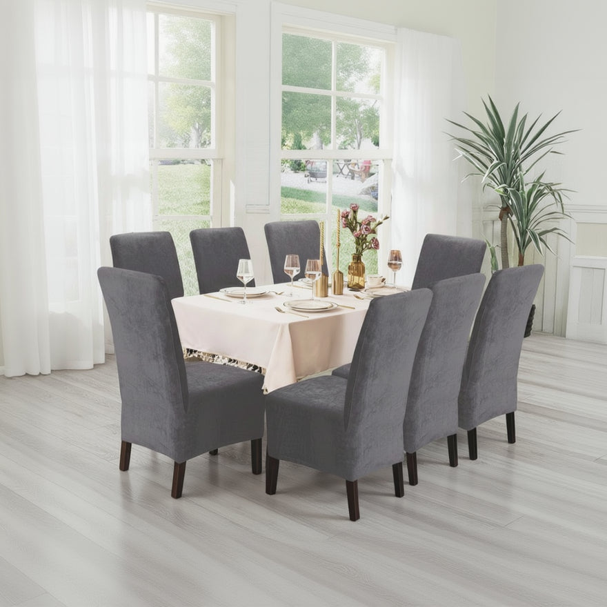 Funda de silla x8 pzs Terciopelo Liso