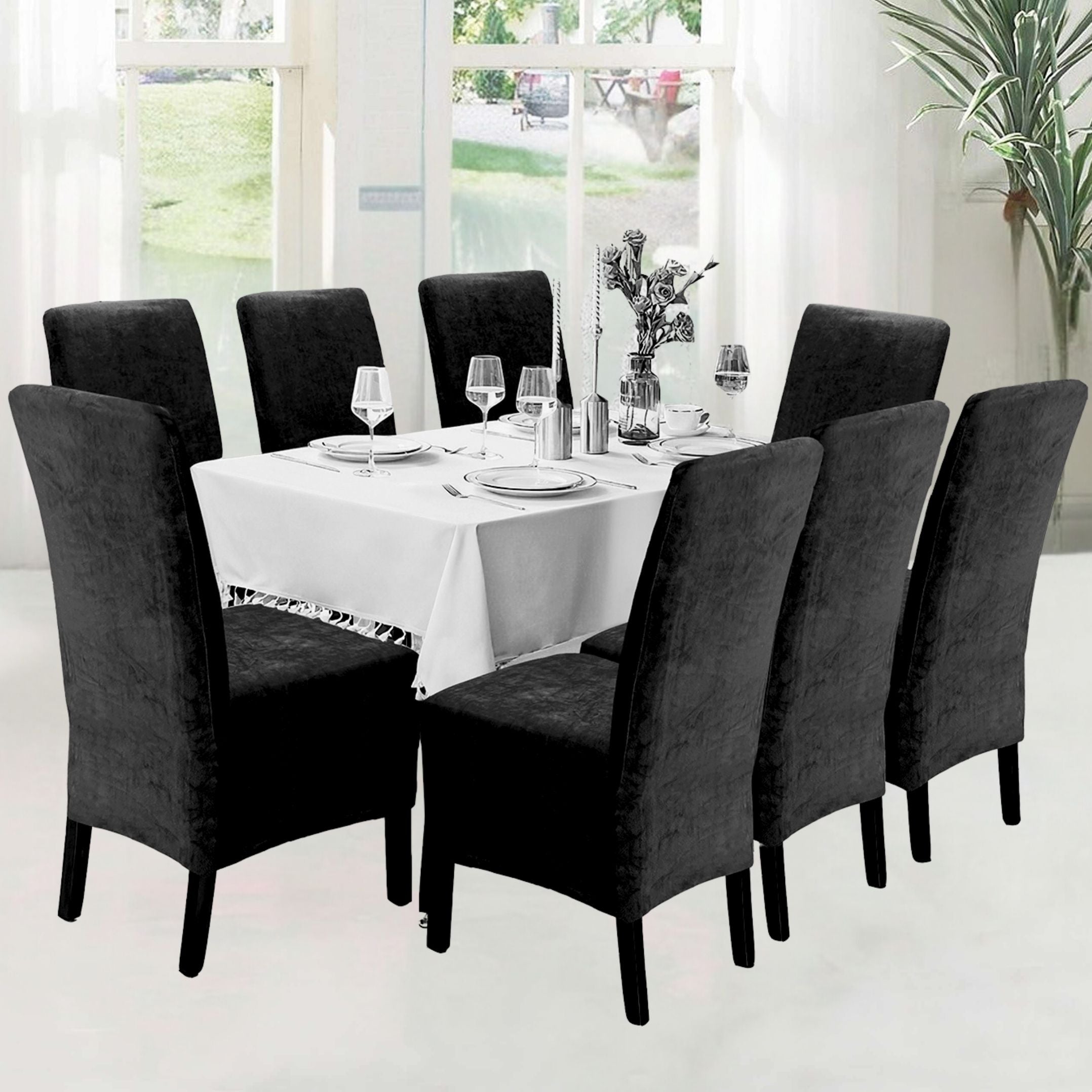 Funda de silla x8 pzs Terciopelo Liso