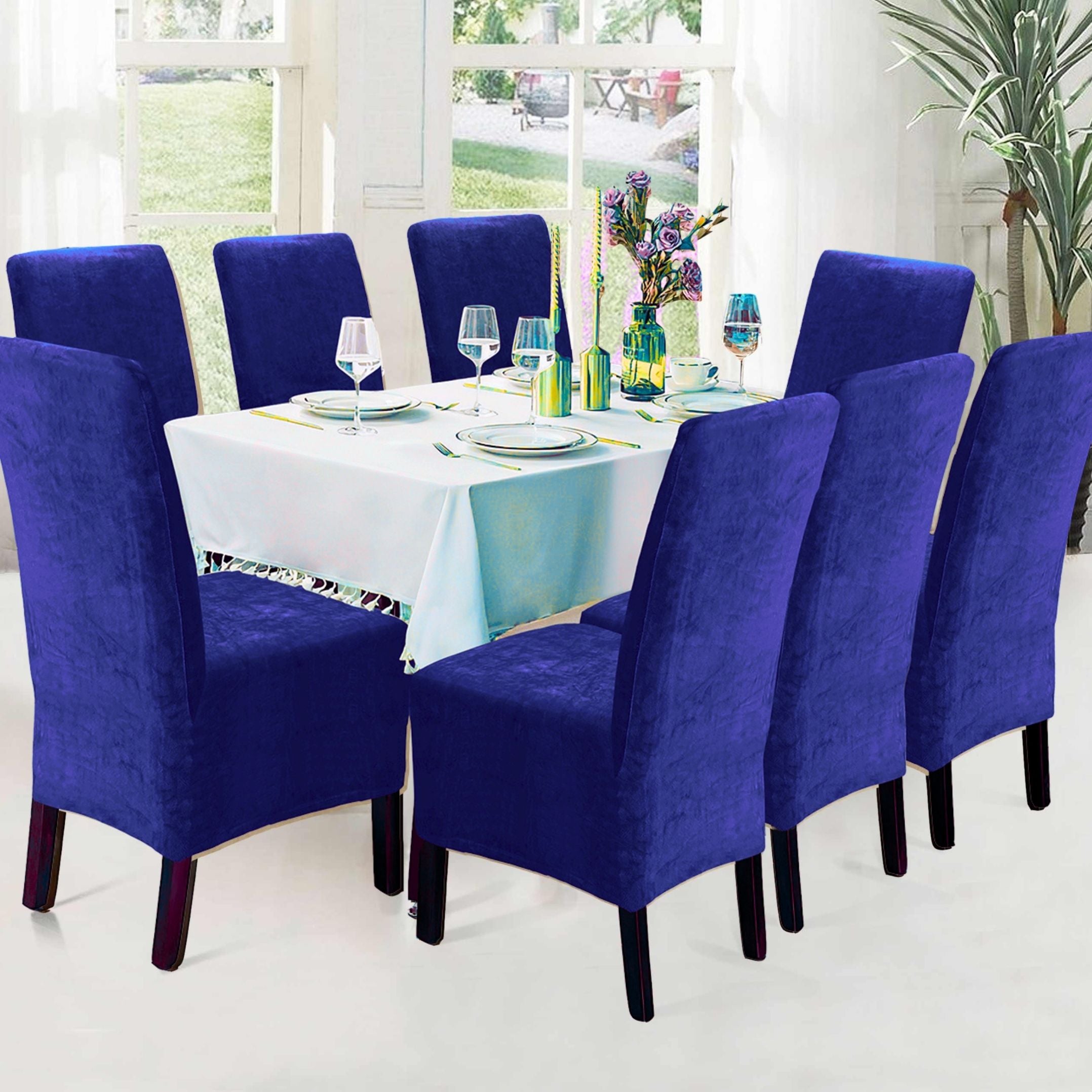 Funda de silla x8 pzs Terciopelo Liso