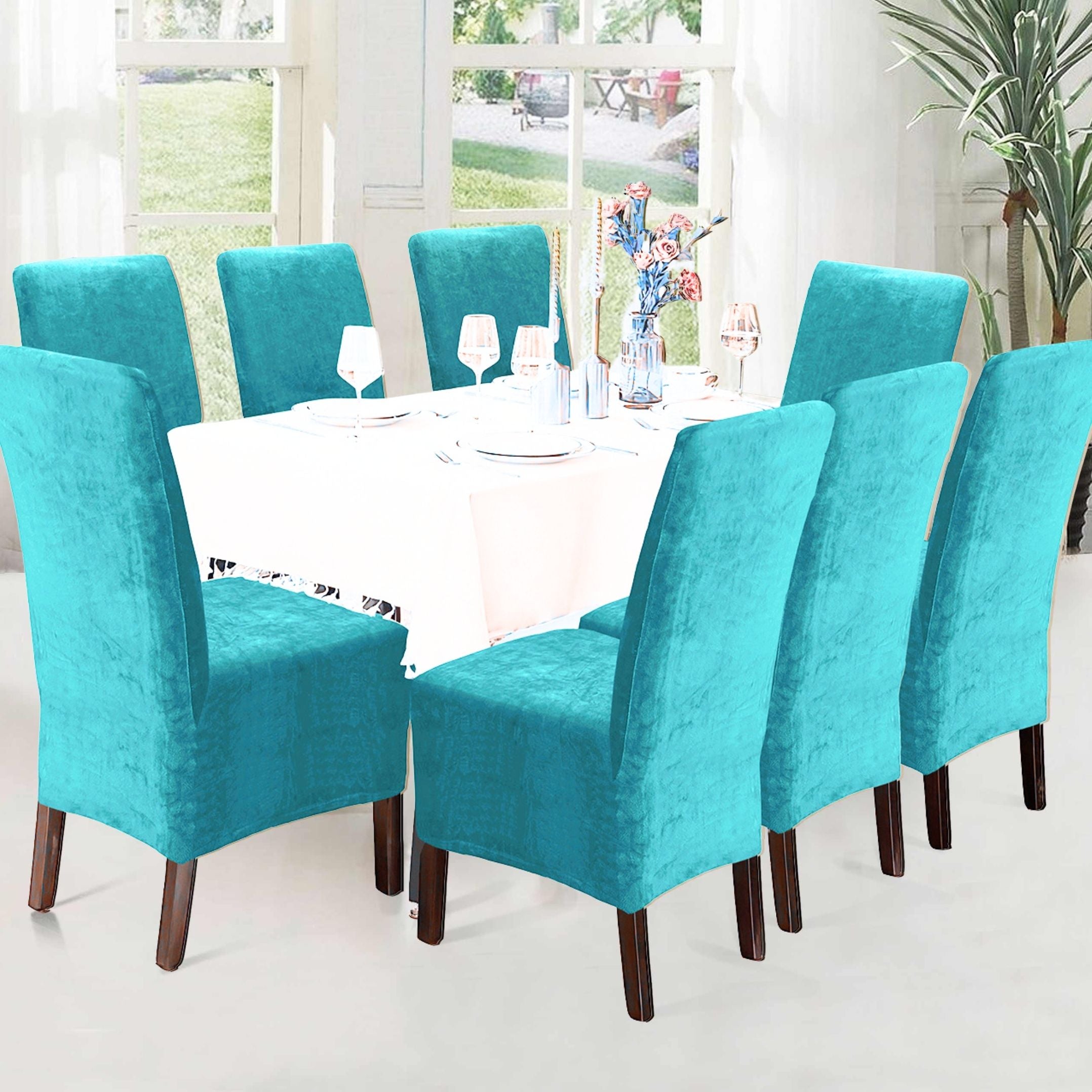 Funda de silla x8 pzs Terciopelo Liso