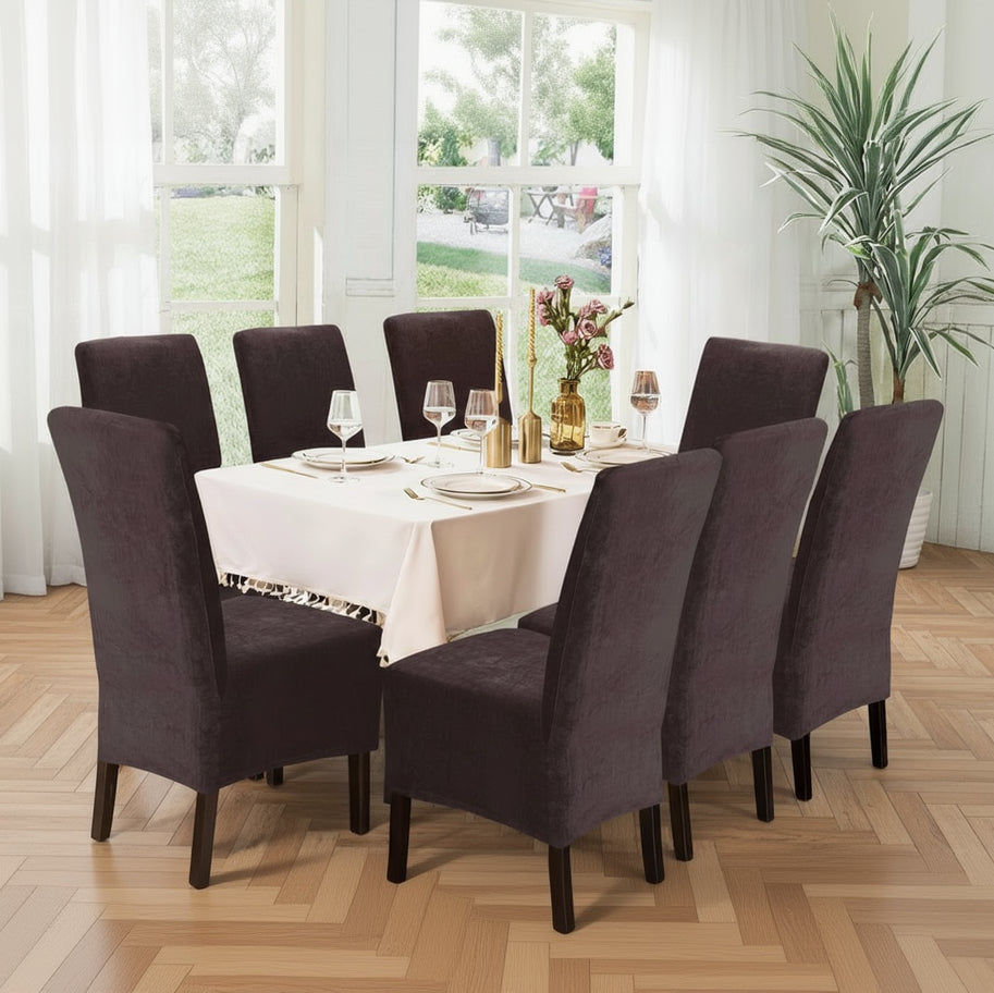 Funda de silla x8 pzs Terciopelo Liso