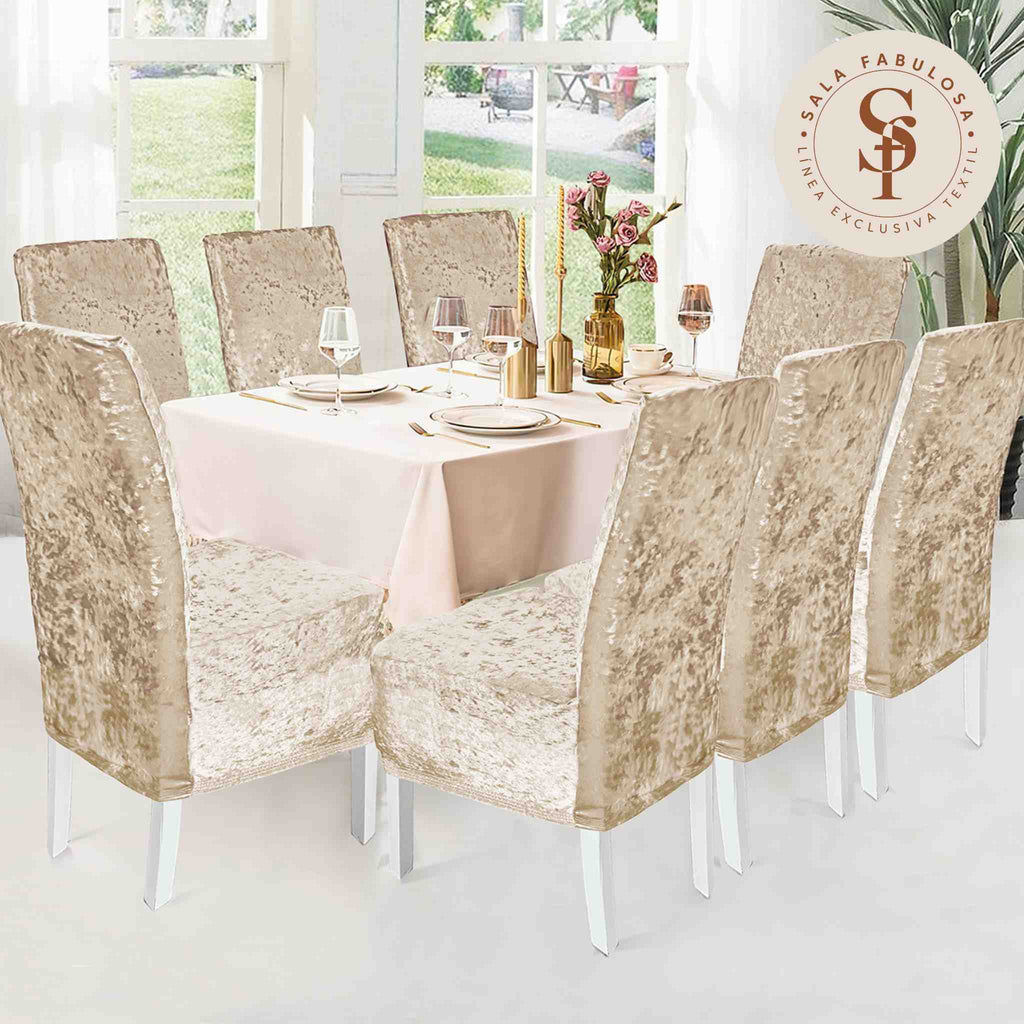 Funda de silla en terciopelo brilloso