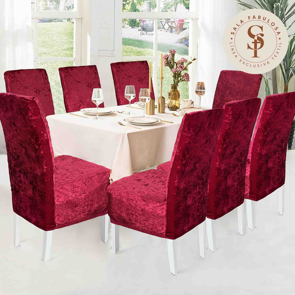 Funda de silla en terciopelo brilloso