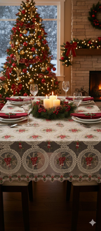 Mantel navideño satinado