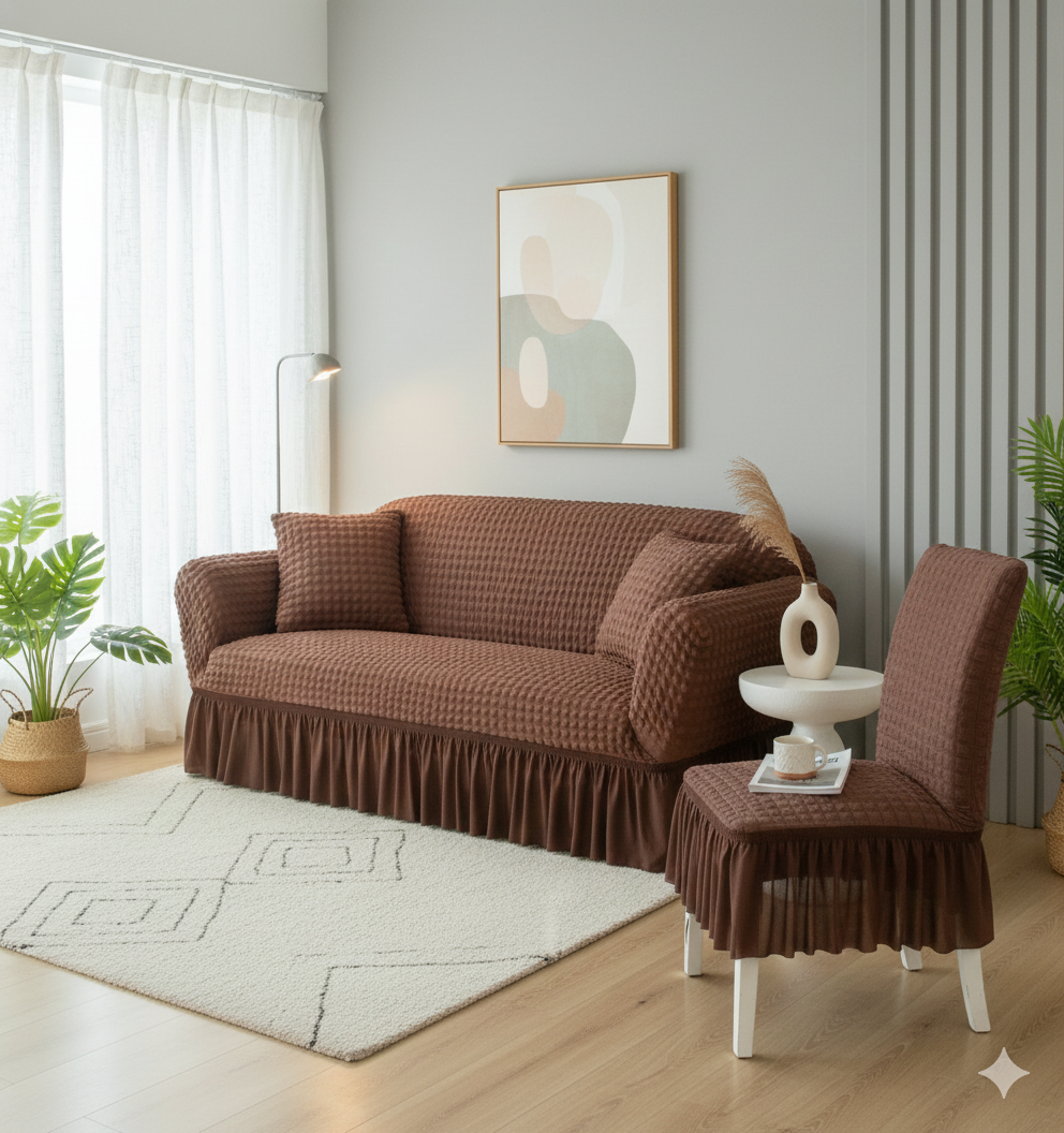 Pack Mueble 3-2-1 + 8 fundas de sillas en burbuja