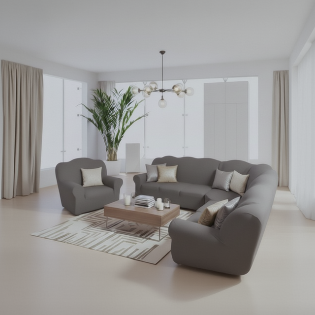 Funda de mueble modular 4pzs terciopelo liso VIRREINAL