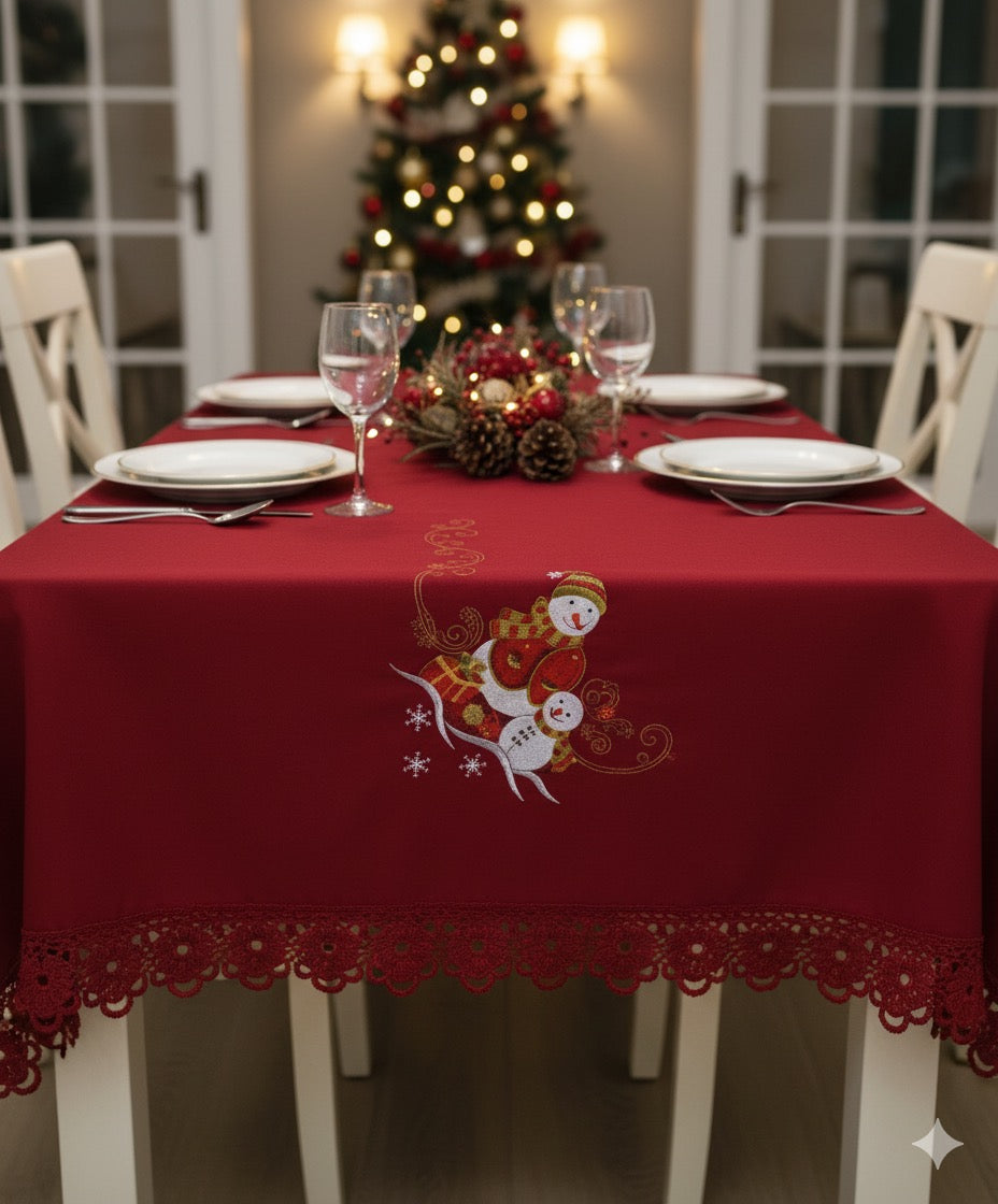 Mantel navideño bordado