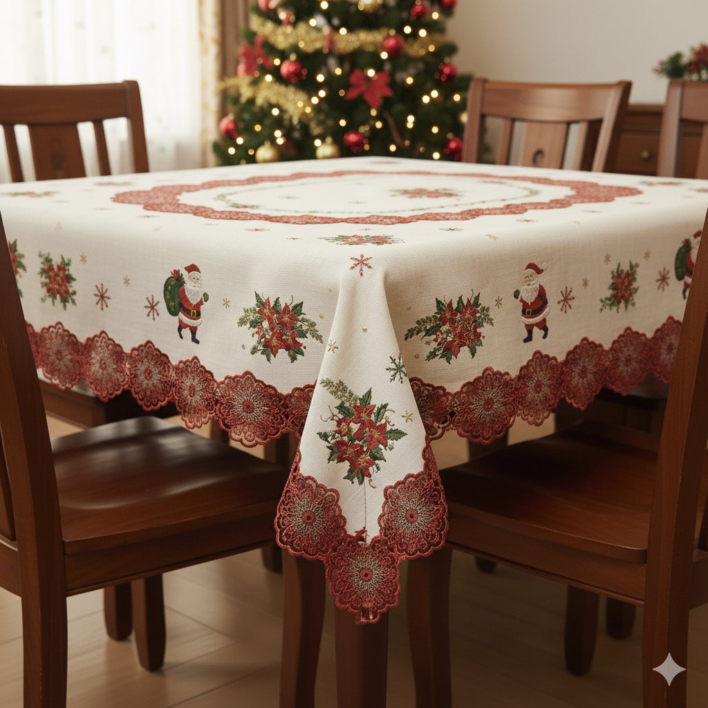 Mantel navideño bordado