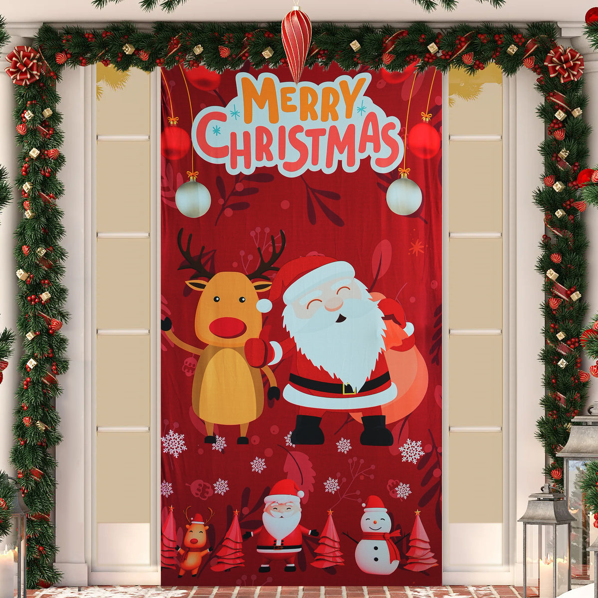Funda de Puerta Lycra Navideño Estampado