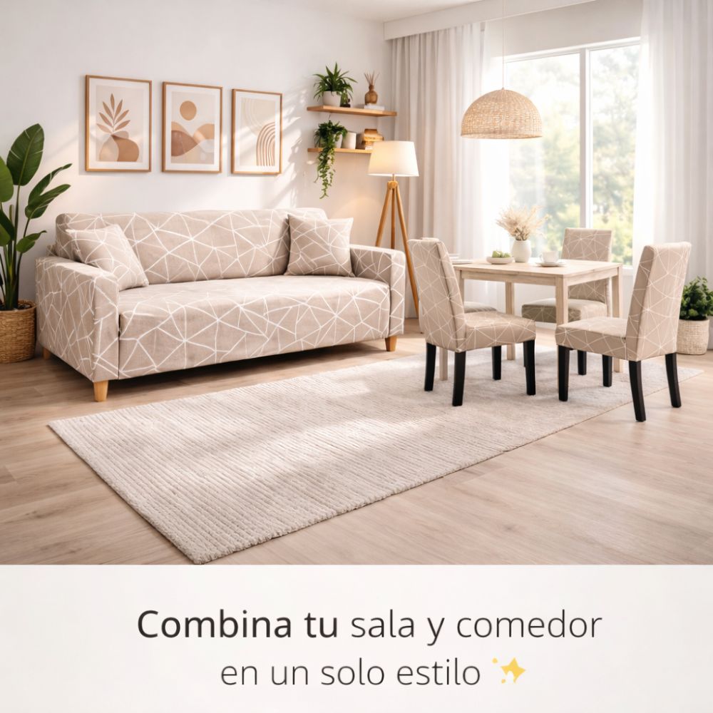 PACK MODERN LINES (Funda de mueble 3-2-1 + 8 fundas de sillas + 6 fundas de cojines)