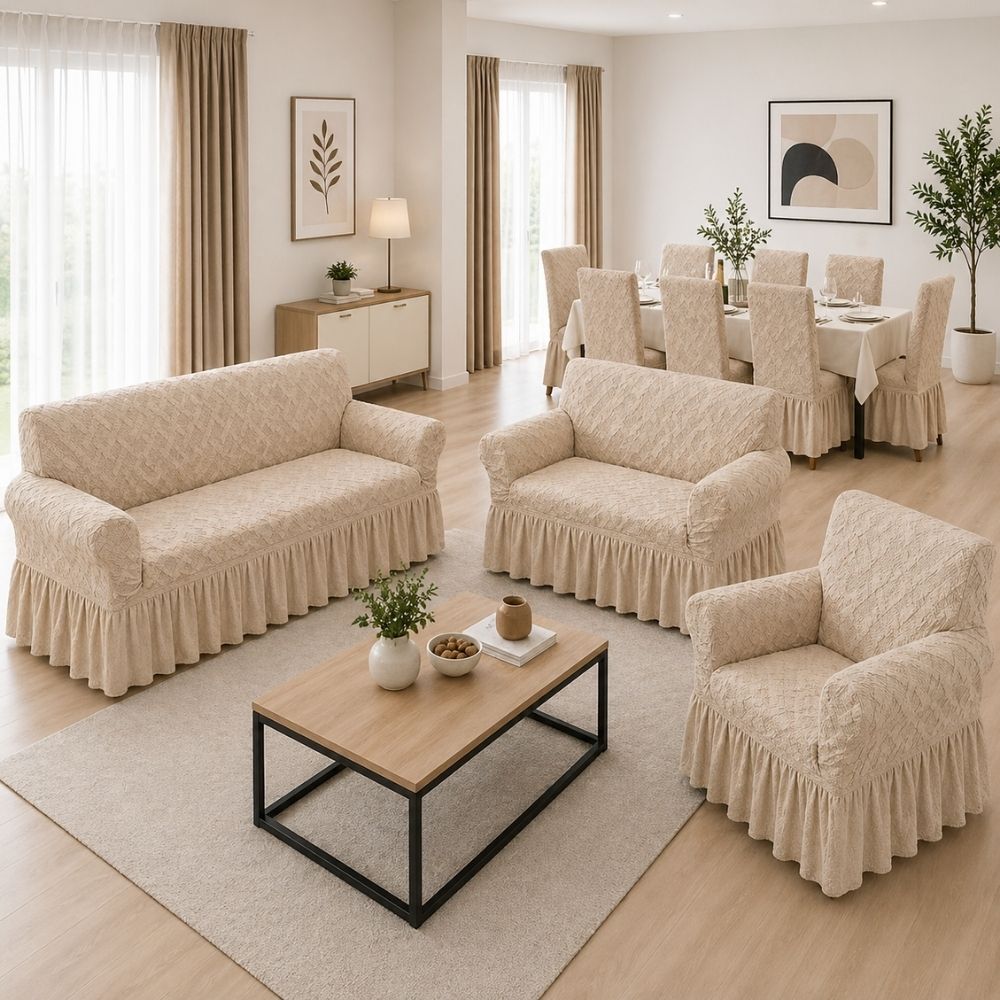 Pack Mueble 3-2-1 + 8 fundas de sillas en alto relieve Natural Culture