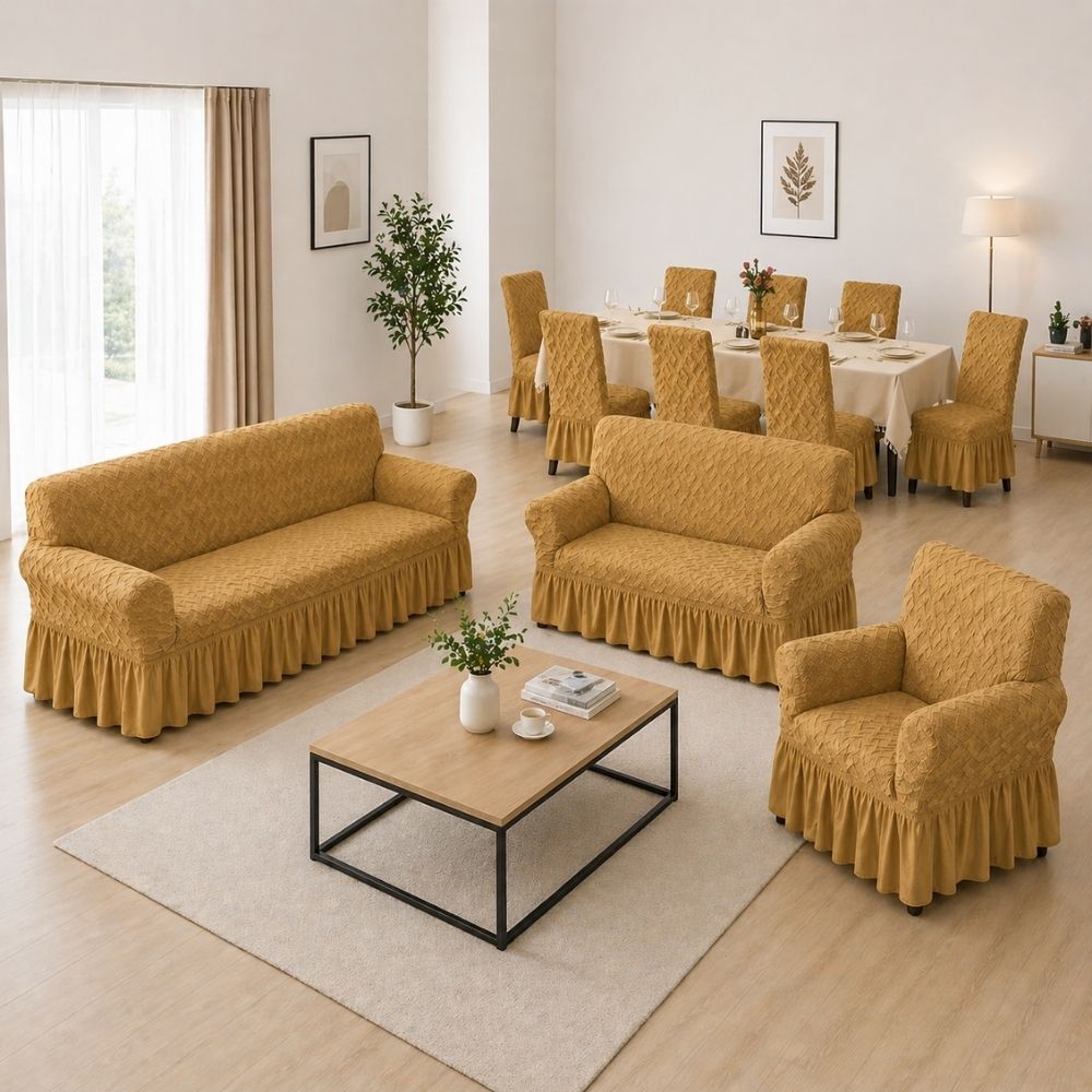 Pack Mueble 3-2-1 + 8 fundas de sillas en alto relieve Natural Culture