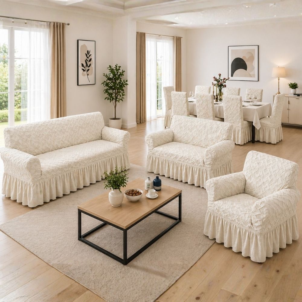Pack Mueble 3-2-1 + 8 fundas de sillas en alto relieve Natural Culture