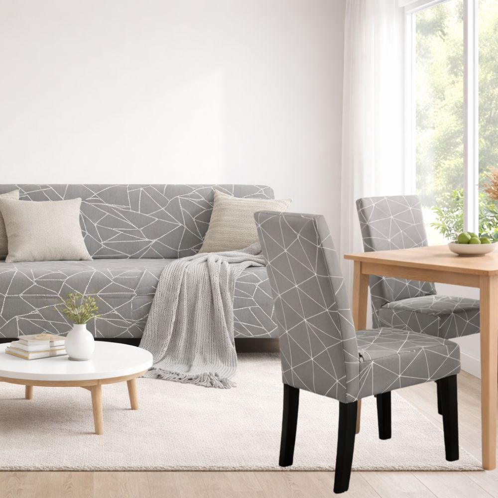 PACK MODERN LINES (Funda de mueble 3-2-1 + 8 fundas de sillas + 6 fundas de cojines)