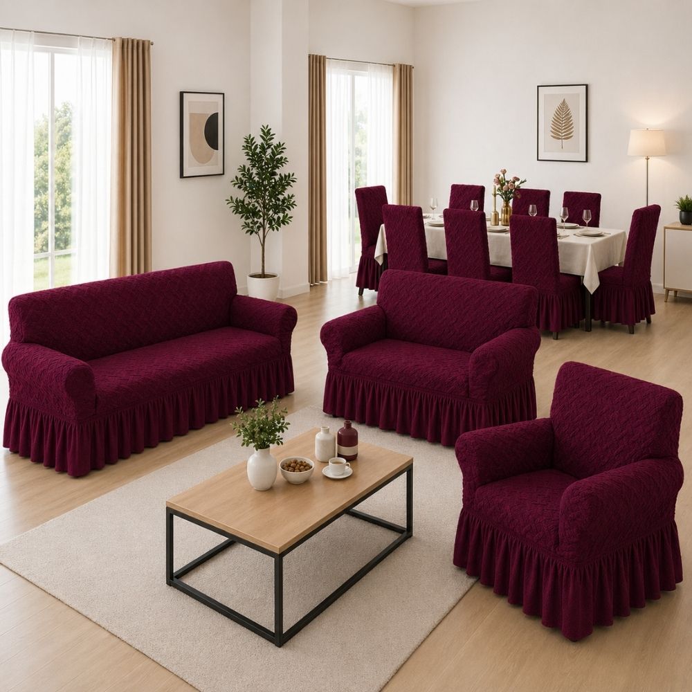 Pack Mueble 3-2-1 + 8 fundas de sillas en alto relieve Natural Culture