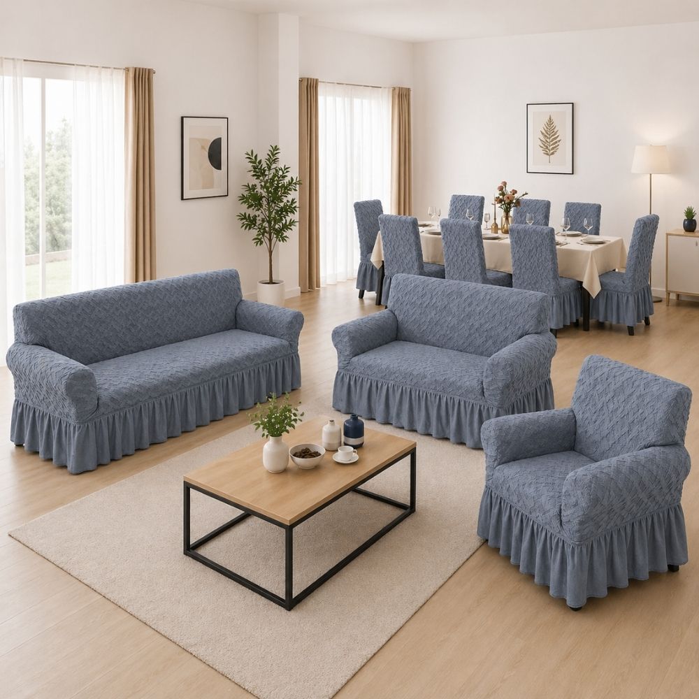 Pack Mueble 3-2-1 + 8 fundas de sillas en alto relieve Natural Culture