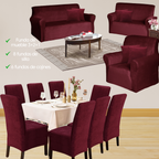 PACK TERCIOPELO LISO - Funda de mueble con silla