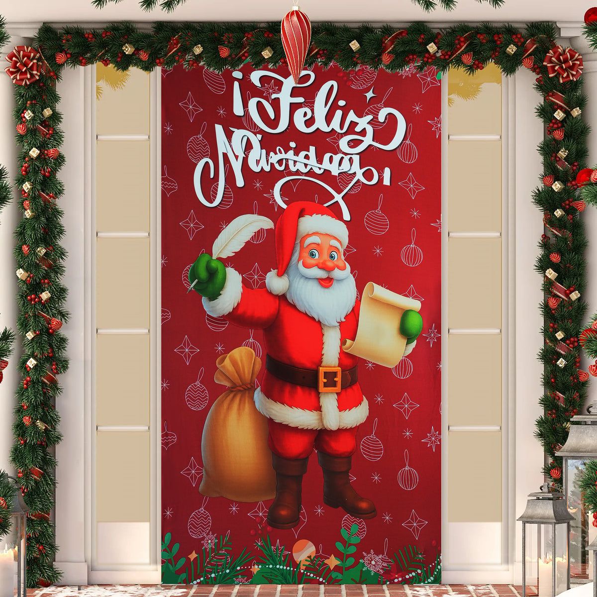 Funda de Puerta Lycra Navideño Estampado