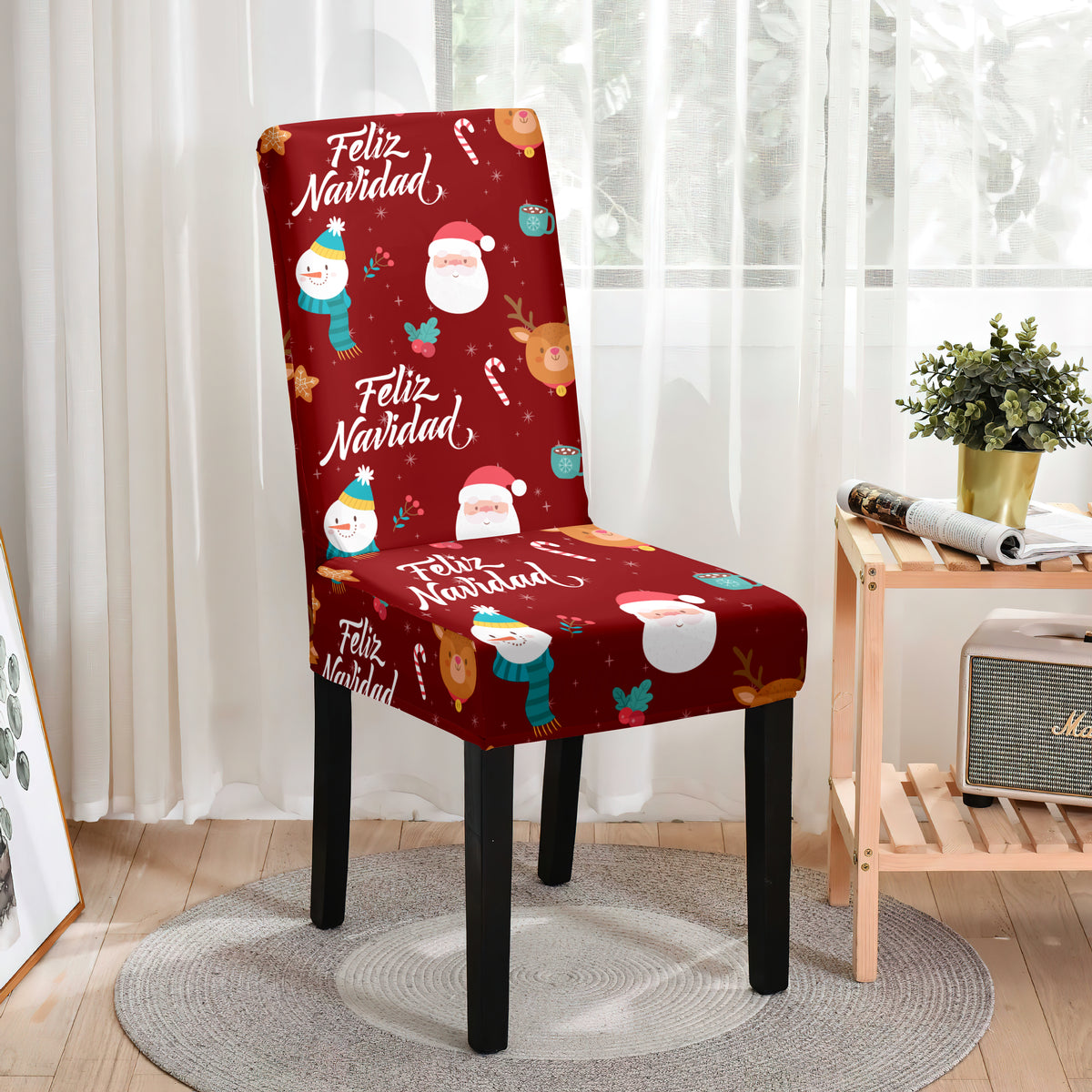 Funda de Silla Árabe Lycra Navideño Estampado