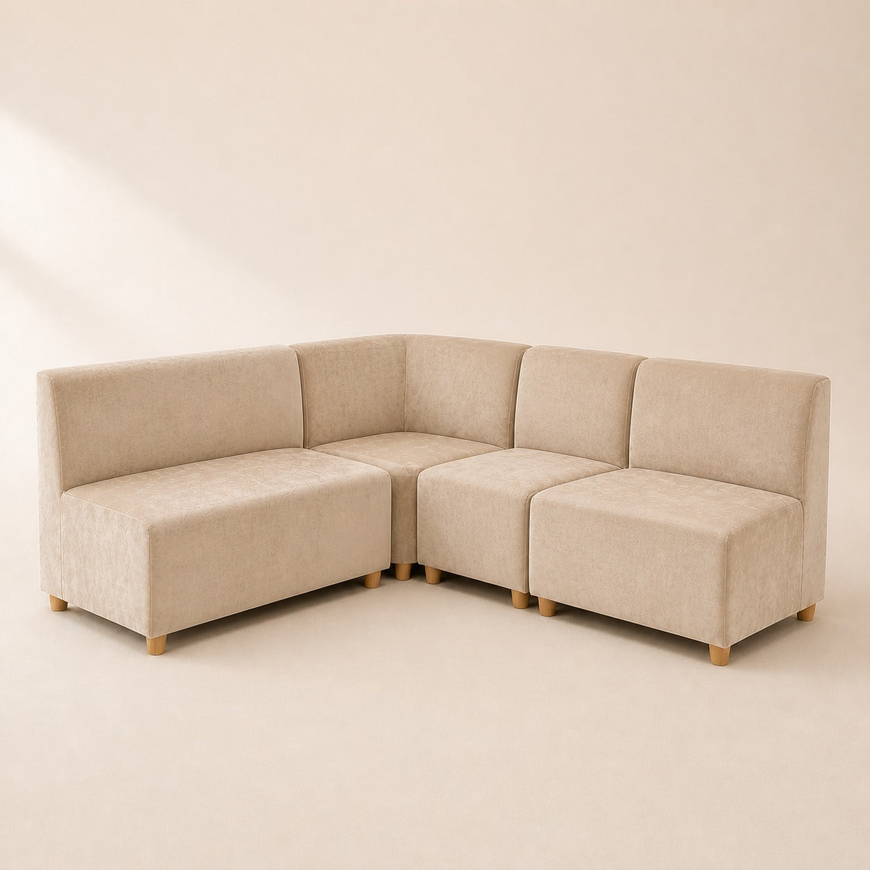 Funda de mueble modular 4 piezas sin brazos Terciopelo Liso