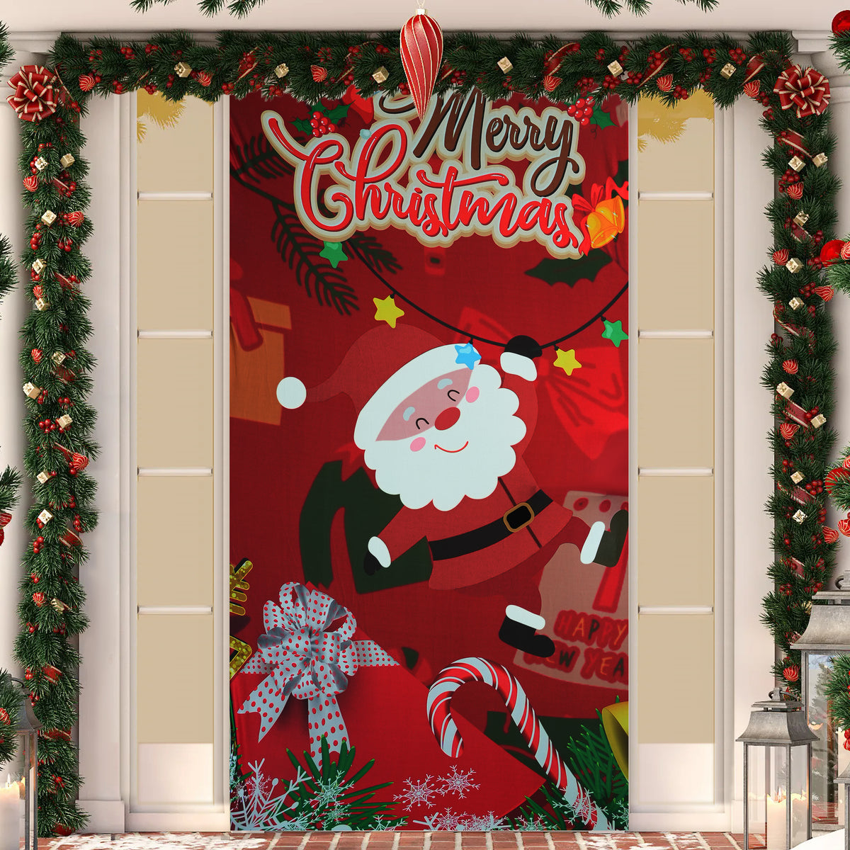 Funda de Puerta Lycra Navideño Estampado